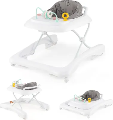 Produktbild von GOPLUS Baby Walker, 2 in 1 Lauflernhilfe & Schiebewagen mit Rädern, Überrollschutz, verstellbare Höhen & Spieltablett, Lauflernwagen für 6–14 Monate