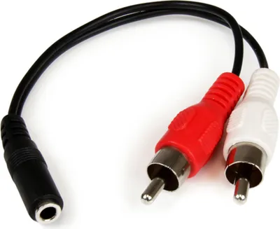 Produktbild von StarTech.com 15cm Audio Kabel 3,5mm Klinke auf 2x Cinch (Buchse/Stecker)