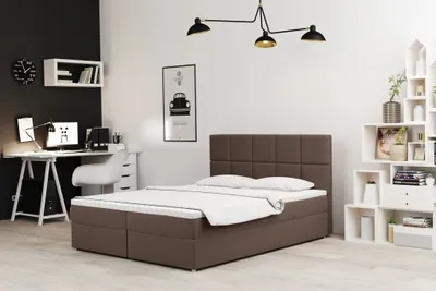 Produktbild von Boxspringbett Schlafzimmerbett FRASCO 180x200cm in Stoff Soro Braun