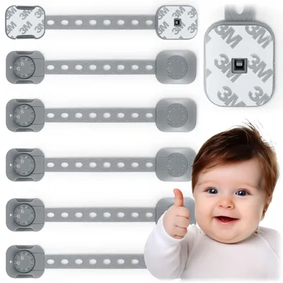 Obrázek produktu pro Bezpečnostní zařízení pro otevírání skříněk Ricokids 798201 6 ks šedá