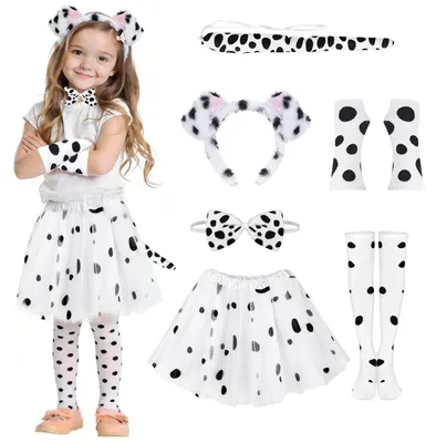 Dalmatiner Kostümset für Kinder, 6-teilig, Karneval, Cosplay