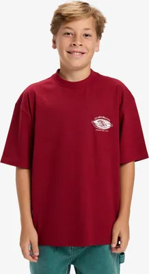 Image de T-shirt Quiksilver Mercury Worldwide SS pour jeunes, rouge, taille 16