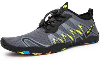 Produktbild von Wasserschuhe Damen Herren Badeschuhe Uni Atmungsaktiv Leicht Grau 41 EU