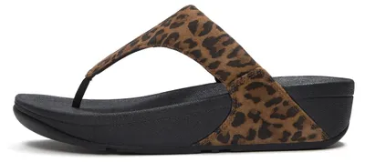 Produktbild von FitFlop Lulu Suede Leopard Toe-Post Sandals BRAUN 38