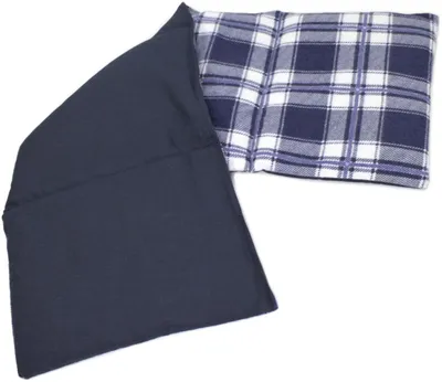 Produktbild von 4-Kammer Johanniskernkissen 20x60cm groß - Flanell karo-blau - Wärmekissen & Kältekissen - Körnerkissen