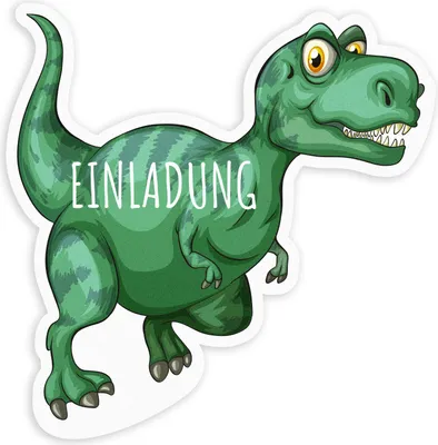 Produktbild von Friendly Fox Einladung Dino, 12 Einladungskarten T-rex Dinosaurier, Geburtstagseinladung Kindergeburtstag Junge Mädchen Dinoparty
