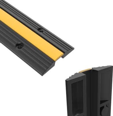 Produktbild von JOIEYOU Kabelkanal Boden 4 Stück Kabelbrücke Kabelschacht Kabelschutzschlauch Gummi Modularem Kabelabdeckung Überfahrschutz für Parkplätze Lagerhäuser Aussen