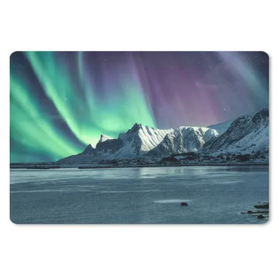 Produktbild von MuchoWow® Mauspad Mousepad Nordlichter - Schnee - Norwegen 27x18 cm - Mousepads - Maus Mat - Pad - Mausunterlage - Büroartikel - Desk Matten