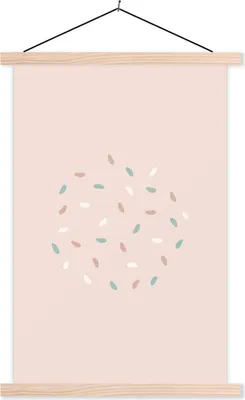 Produktbild von MuchoWow® Textilposter Sommer - Muster - Pastell 120x180 cm mit holzfarbenen Rahmen - Textil-Plakat
