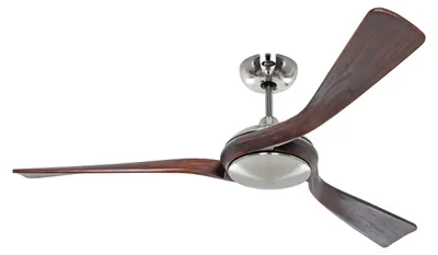Produktbild von Energiespar Deckenventilator mit Fernbedienung Eco Interior 140 cm Chrom / Nussbaum
