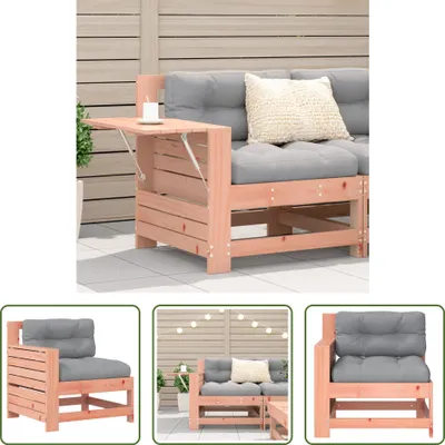 Produktbild von The Living Store Gartensofa mit Armlehne und Kissen Massivholz Douglasie