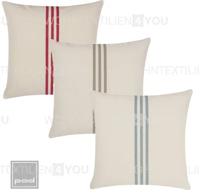 Produktbild von pad Kissenbezug RICCI  50 x 50  maritim Baumwolle grob gewebt mit RV, FARBE:sand