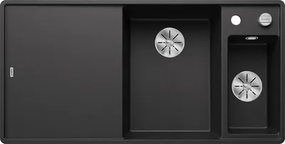 Immagine prodotto di BLANCO AXIA III 6 S-F, SILGRANIT® PuraDur®, antracite, lavabo a destra, con scarico a distanza, incluso tagliere in vetro