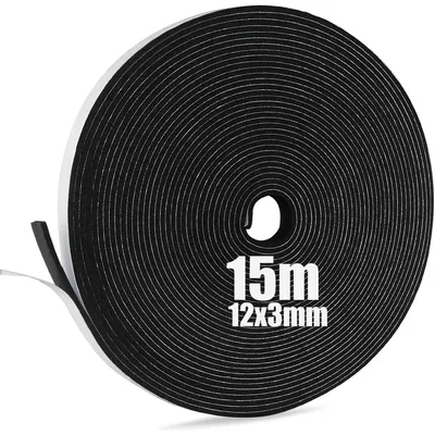 Imagen del producto de Cinta de espuma sellado autoadhesiva - 12 mm x 3 mm - 15 m - Burlete para puertas y ventanas