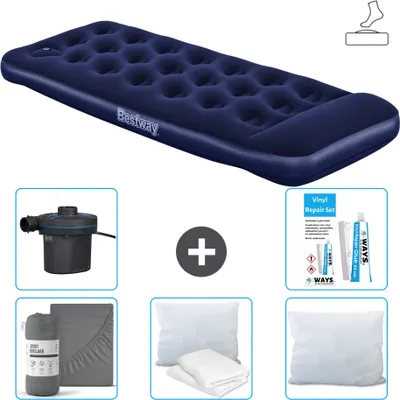 Immagine prodotto di Materasso gonfiabile Bestway - 1 persona - 76 x 185 x 28 cm - Blu - Accessori inclusi