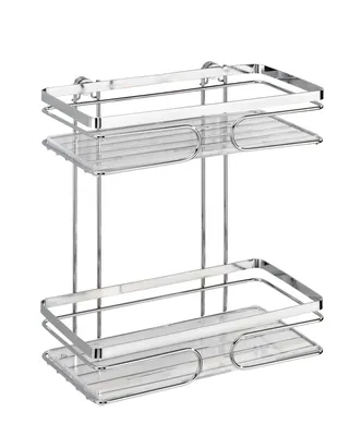 Image de WENKO Étagère murale Premium douche Panier Salle de bains Étagère suspendue Tablettes 2 étages Acier inoxydable