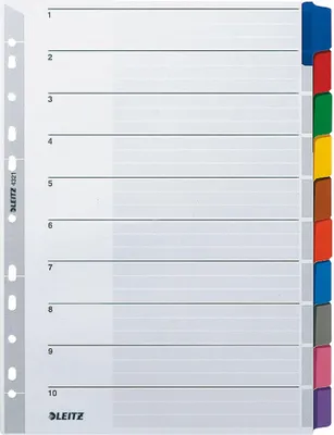 Produktbild von Leitz 43210000, Leerer Registerindex, Karton, Mehrfarbig, Porträt, A4, 160 g/m²