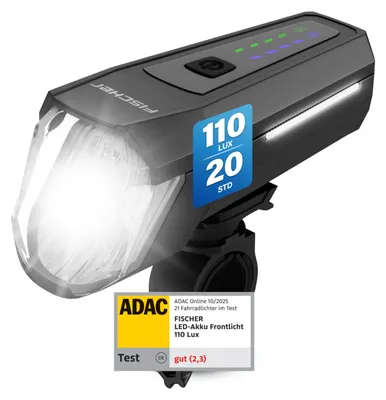 Productafbeelding van FISCHER 7790, fietslamp met LED-technologie, voorzijde, 110 lux