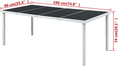 Obrázek produktu pro vidaXL Zahradní stůl 190x90x74 cm Černá ocel