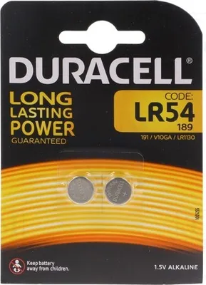 Produktbild von 1x Batterie: alkalisch Anz.Bat: 2 1,5V LR54,Knopfzelle  Ø11,6x3mm LR54 189 V10GA L