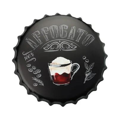 Produktbild von Flaschendeckel Affogato Coffee - Retro Bierdeckel - Kronkorken Bierdeckel - Bierdeckel Wanddekoration - Bierdeckel Dekoration - Vintage Bierdeckel