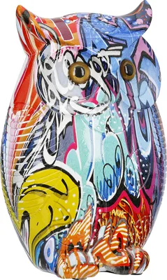 Produktbild von Gilde Figur, Eule, "Street Art", Graffitimotiv, Kunstharz, mehrfarbig, VE 3, L. 6 cm, B. 13 cm, H. 19 cm Höhe: 19.00 cm Breite: 13.00 cm Tiefe: 6.00cm  37841