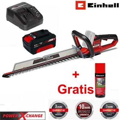 Produktbild von Einhell Akku-Heckenschere ARCURRA 18/55 Akku 4.0 Ah, Ladegerät 18V + Pflegespray