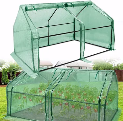 Zdjęcie produktu dla Szklarnia VA-Cerulean Szklarnia 180x90x90cm Szklarnia do pomidorów do użytku na zewnątrz Zestaw szklarni do pomidorów z drzwiami do uprawy roślin ogrodowych, zielony