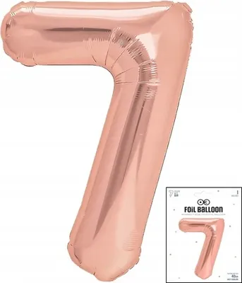 Image de Fool Digital 7 Rose Gold Ballon For Birthday Party 40Cm