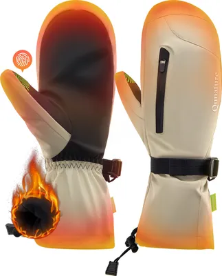 Image de Qunature 1 paire de gants de ski coupe-vent d'hiver Gants de neige Gants de snowboard avec écran tactile M Marron