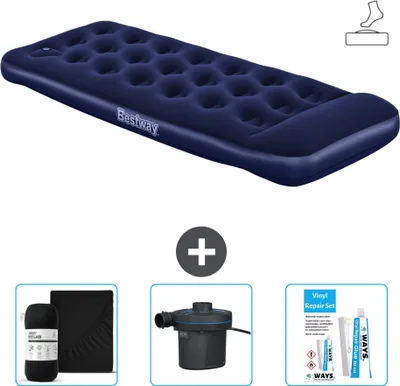 Obrázek produktu pro Bestway nafukovací matrace - pro 1 osobu - 76 x 185 x 28 cm - modrá - včetně příslušenství