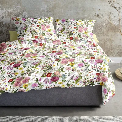 Produktbild von Irisette Mako-Satin Bettwäsche-Garnitur Glamour 8885  Farbe weiss Größe  135x200+80x80cm