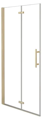 Produktbild von Duschspa Walk-In Faltbar Duschwand 91.5 x 195cm Gold gebürstet Drehbar Duschtrennwand 6mm Nano-ESG Falttür Duschabtrennung