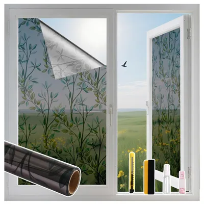 Productafbeelding van Raamfolie 60 x 400 cm, zwart, zelfklevend, zonwering, voor binnen