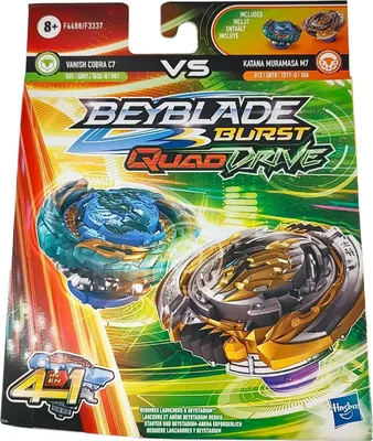 Produktbild von Hasbro F4488EU40 Beyblade Burst Quad Drive Vanish Cobra C7 + Katana Muramasa M7