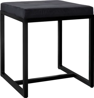 Produktbild von CLP Sitzhocker Barci mit Polsterung und schwarzem Eisengestell schwarz Material Samt