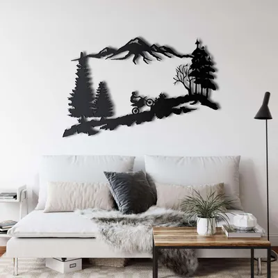 Obrázok produktu pre Wallity, elegantné kovové doplnky na stenu, čierna farba, 45 x 29 cm | 100% kov