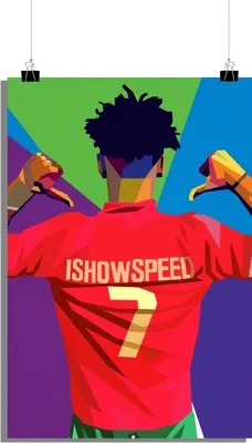 Zdjęcie produktu dla Plakat Ishowspeed - Plakat muzyczny - Plakat rapera - Abstrakcyjny plakat pop-art - 61x91cm - Idealny do oprawienia w ramę