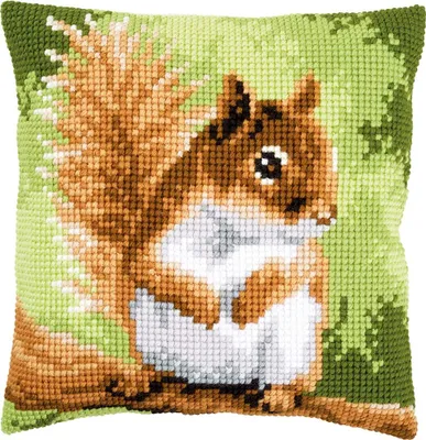 Produktbild von Vervaco Kreuzstichkissenpackung Eichhörnchen