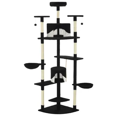 Produktbild von vidaXL Katzen-Kratzbaum mit Sisal-Kratzsäulen 203 cm Schwarz und Weiß