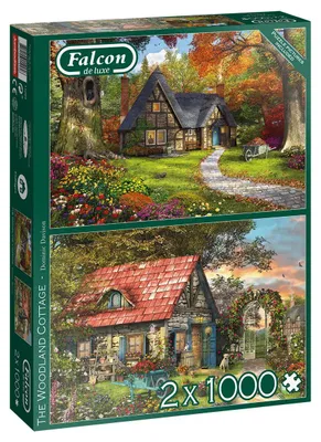 Produktbild von Falcon de luxe The Woodland Cottage - 2x 1000 Teile, 1000 Stück(e), Landschaft, 12 Jahr(e)