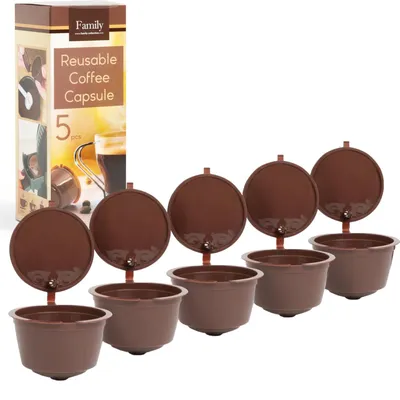 Produktbild von 5x Wiederverwendbare DG Kaffeetasse - Umweltfreundlich - Nachhaltig - Kaffeetassen Kapseln - Nachfüllbare Kaffeekapseln - Kaffeekapsel - nür fur DG