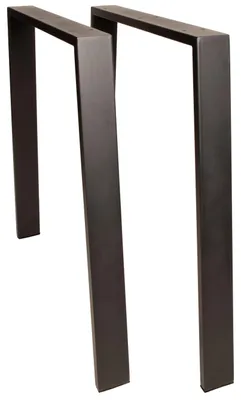 Obrázek produktu pro Elegantní černé kovové stolové nohy v designu U, výška 70 cm, sada 2 kusů, maximální nosnost 200 kg, ideální pro stůl, lavici nebo psací stůl, včetně montážní sady a plstěných podložek.
