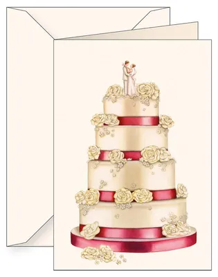 Imagen del producto de Karnet B6 con sobre. Tarta de boda para la novia