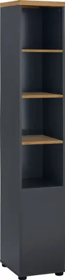 Produktbild von Robin | Schrank 1 Tür und 3 Einlegeböden aus MDF Weiß und Anthrazit