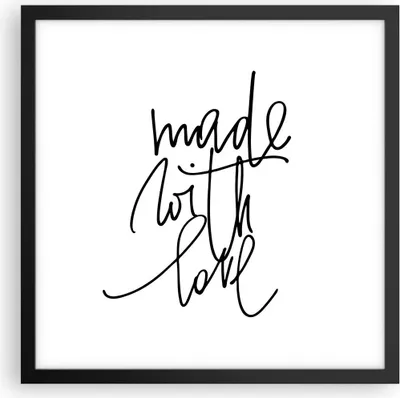 Produktbild von Gerahmtes Poster - Schwarzer Rahmen - Erstellt mit Liebe - 40x40 cm - Wand Bild - Wanddeko - Wandbilder - Kunstposter - Wandposter - Bilderrahmen - Bilder - Kunstdruck - P2BAC40x40-4499