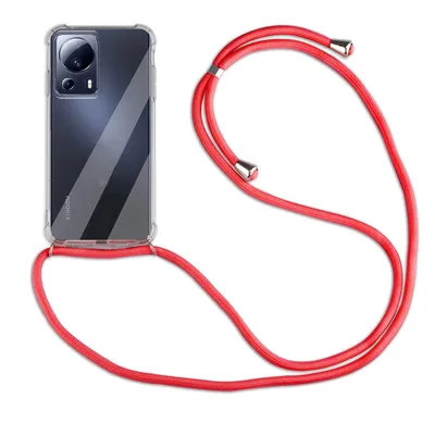 Produktbild von Handykette für Xiaomi 13 Lite Handyhülle mit Band Hülle mit Kordel Handy Tasche Rot