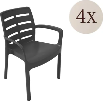 Produktbild von Excel - Outdoor-Stuhl, Schwarz, 4 Stühle Italy