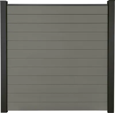 Produktbild von Zaun Hauptelement GroJa Solid Stecksystem ohne Pfosten 180 x 180 cm grau