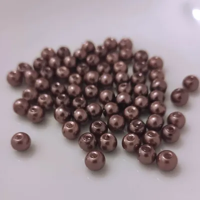 Produktbild von Glasperlen - Typ 'rund' - 12g - 2 mm - Braun